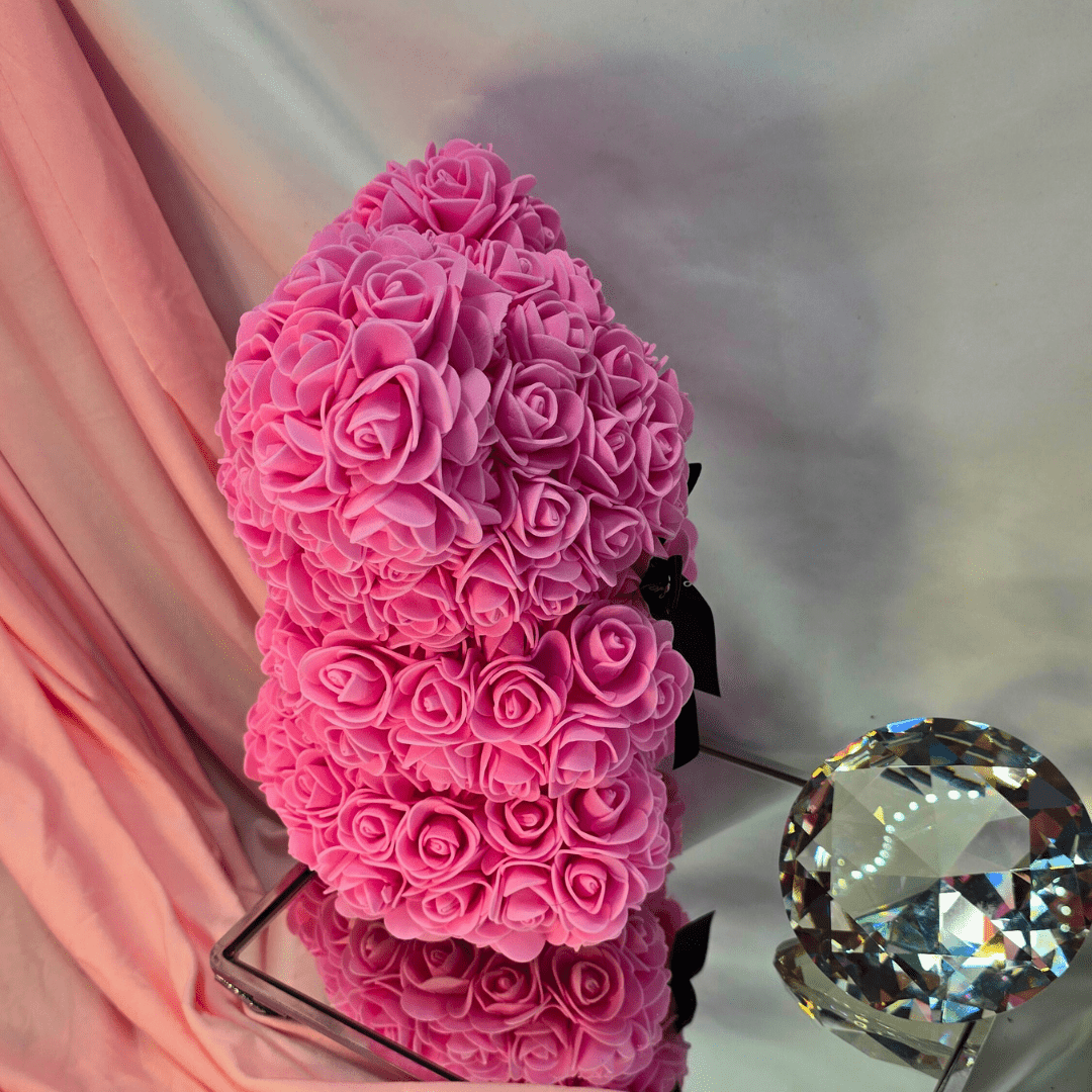 Luxury Pink Rose Bear Gift - Lumina Luxe - Gift Item - Coastal Charm Creators