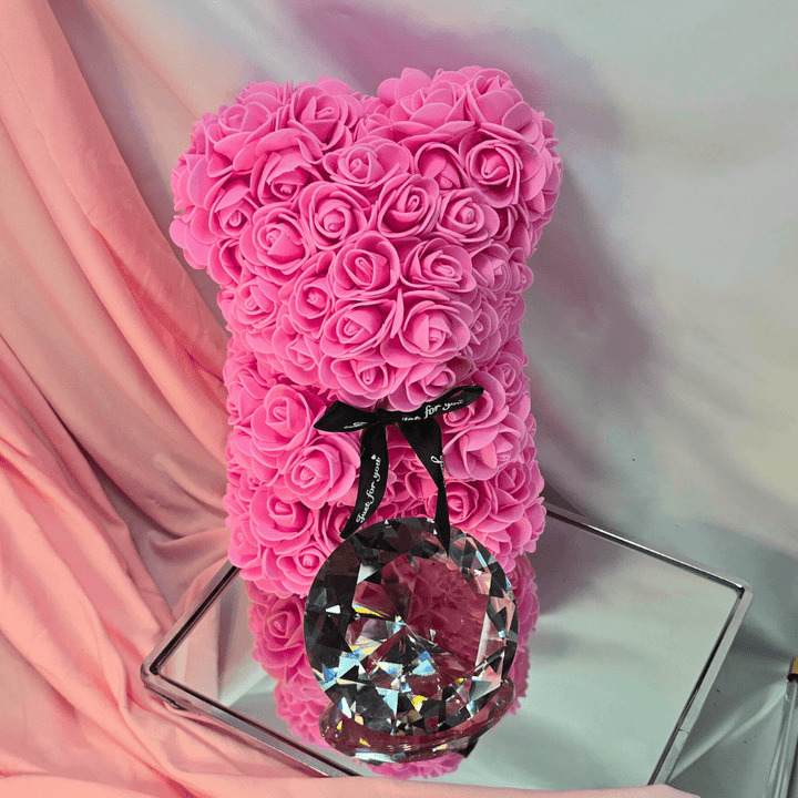 Luxury Pink Rose Bear Gift - Lumina Luxe - Gift Item - Coastal Charm Creators