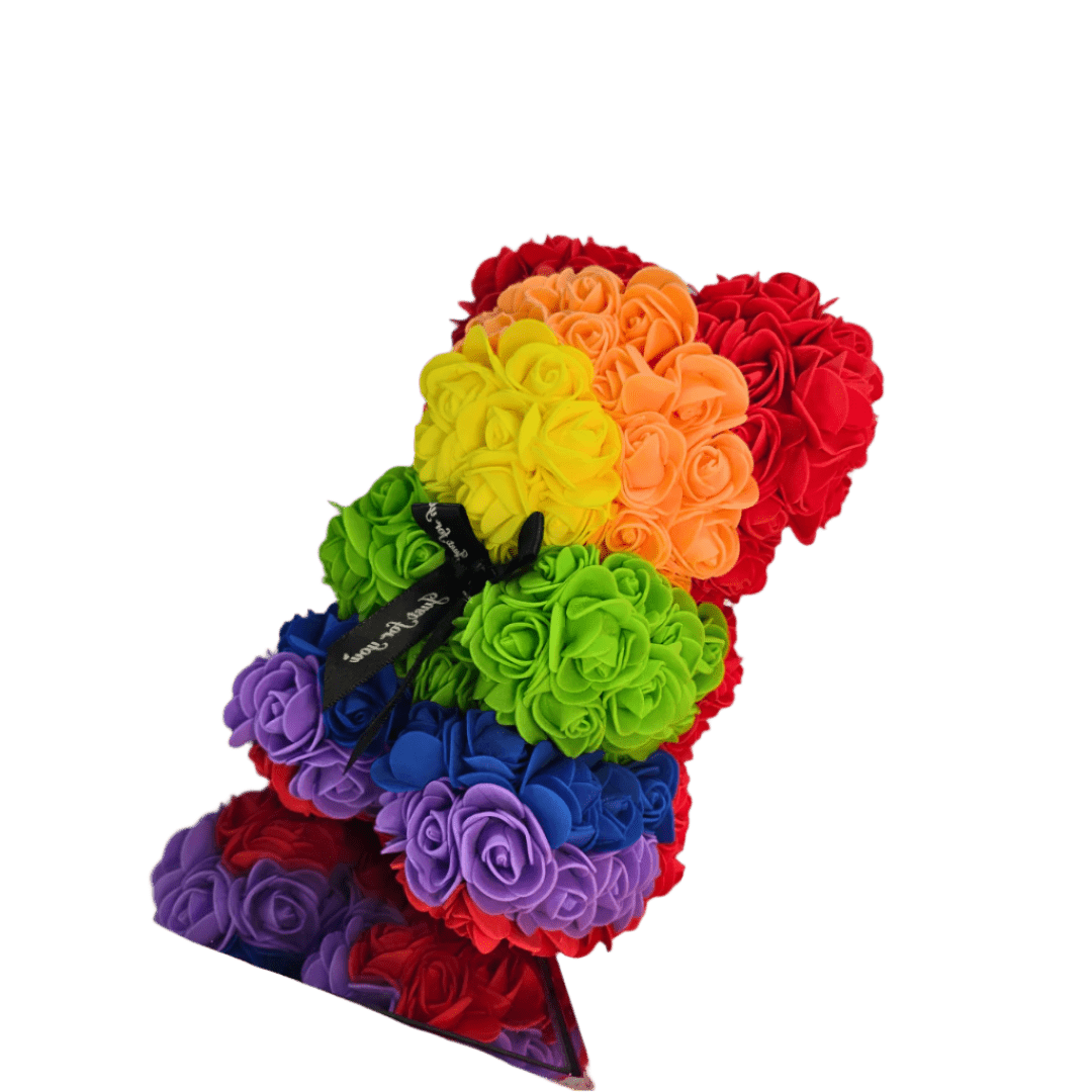 Luxury Rainbow Rose Bear Gift - Lumina Luxe - Gift Item - Coastal Charm Creators