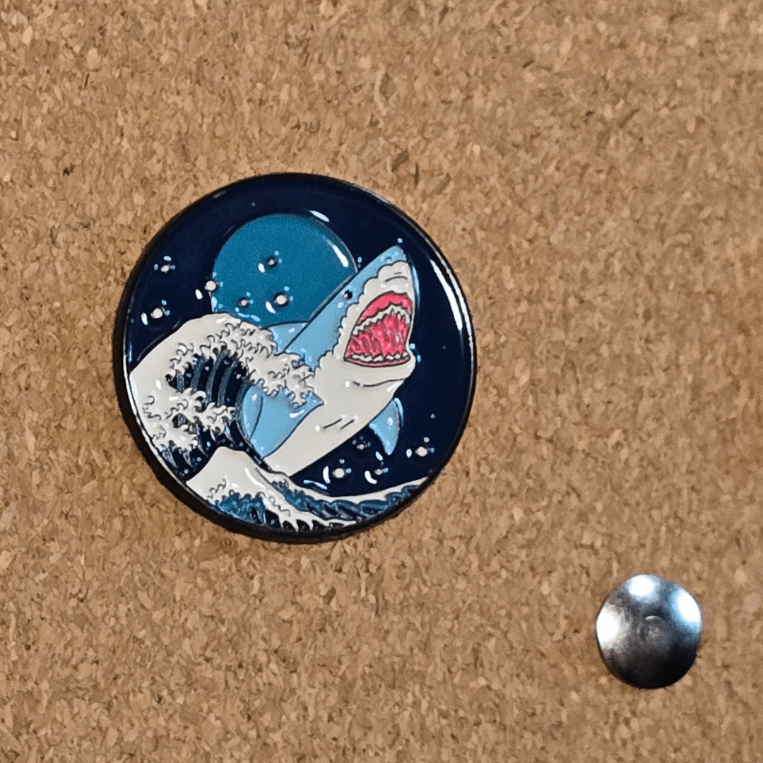 Megashark Vapor Wave Pin - Glitz & Gleam - Brooches - Coastal Charm Creators