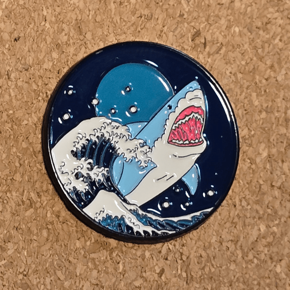 Megashark Vapor Wave Pin - Glitz & Gleam - Brooches - Coastal Charm Creators