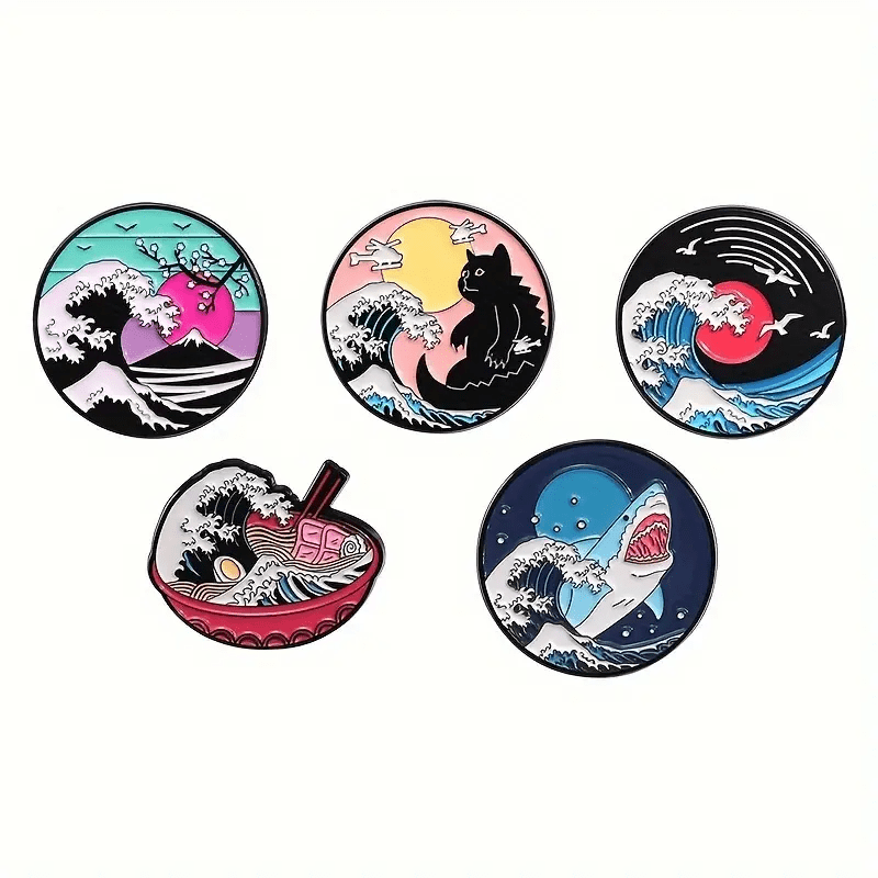 Megashark Vapor Wave Pin - Glitz & Gleam - Brooches - Coastal Charm Creators