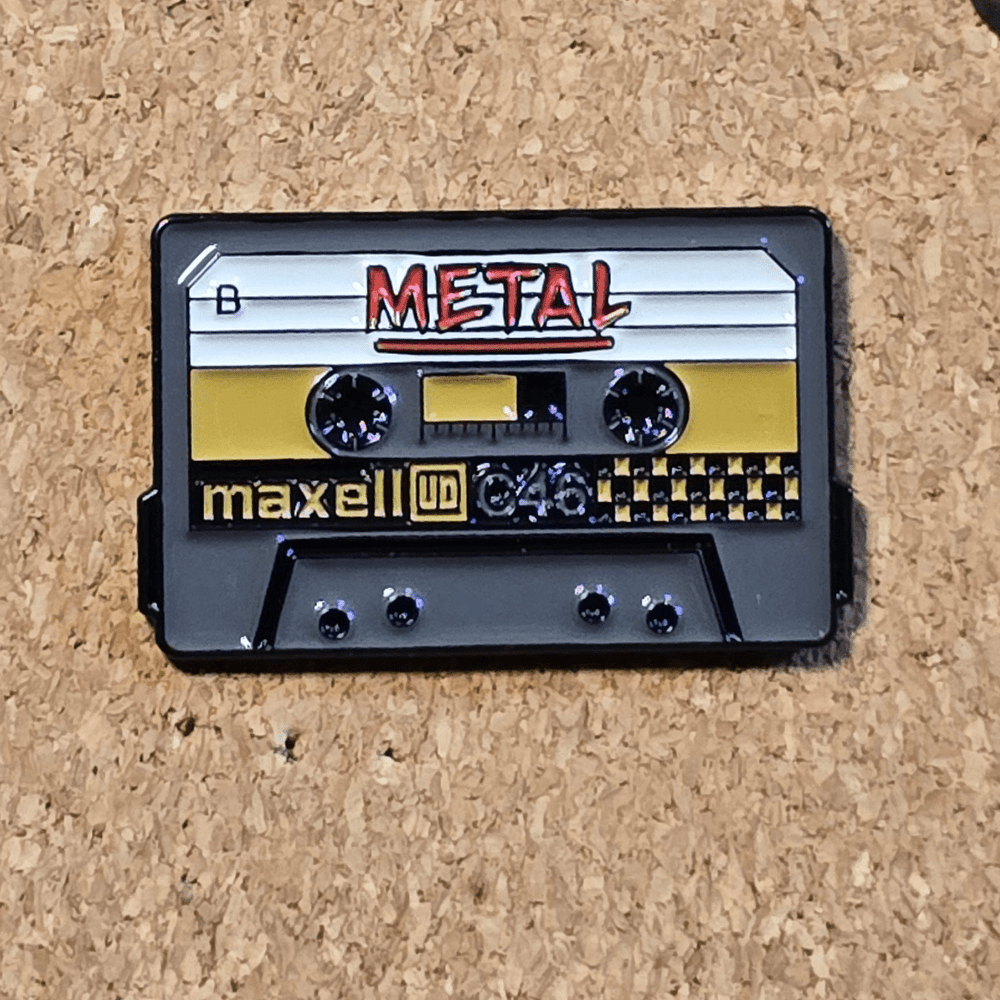 METAL Maxell Cassette Tape Pin - Glitz & Gleam - Brooches - Coastal Charm Creators