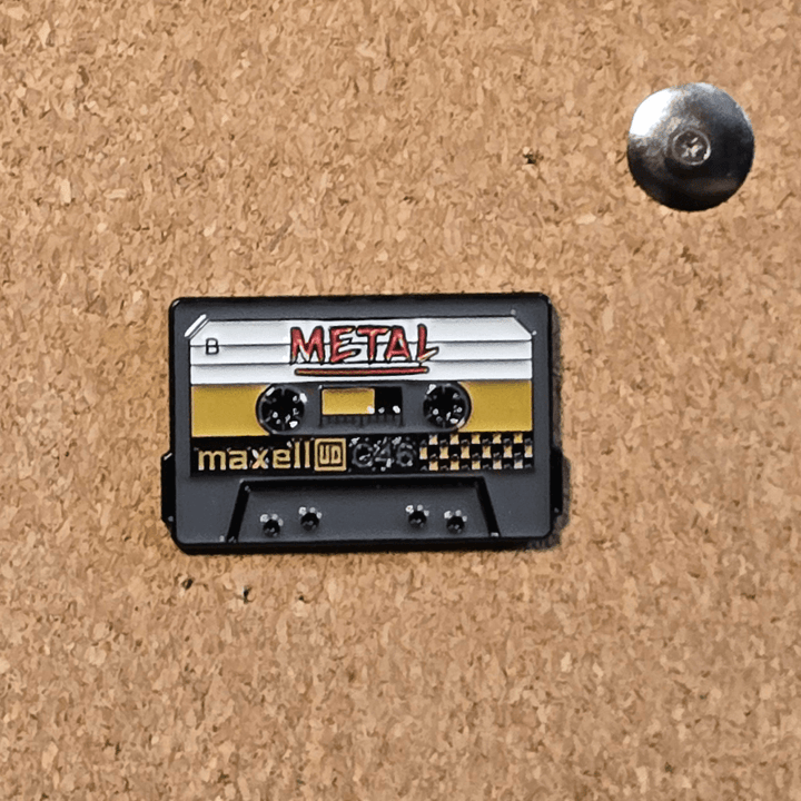 METAL Maxell Cassette Tape Pin - Glitz & Gleam - Brooches - Coastal Charm Creators