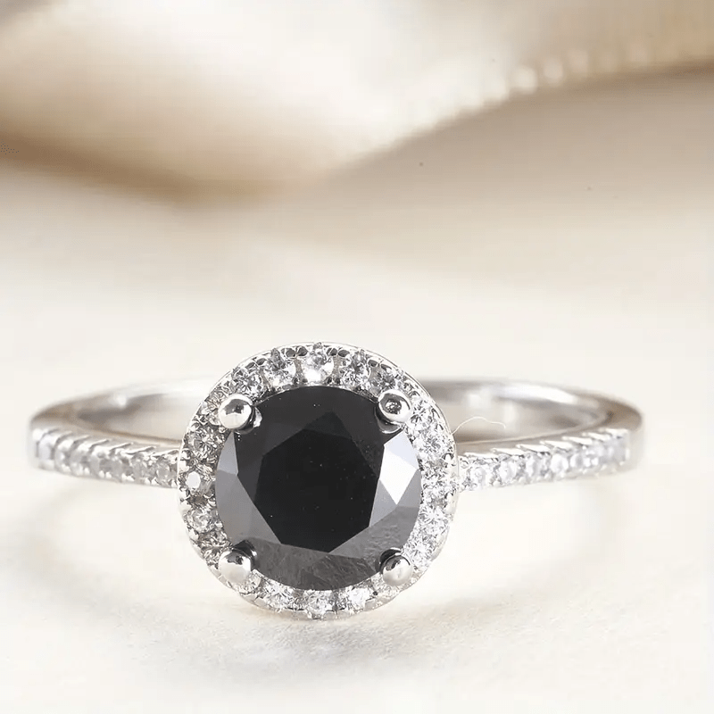 Midnight Elegance Engagement Ring - Diamond Dew - Ring - Coastal Charm Creators