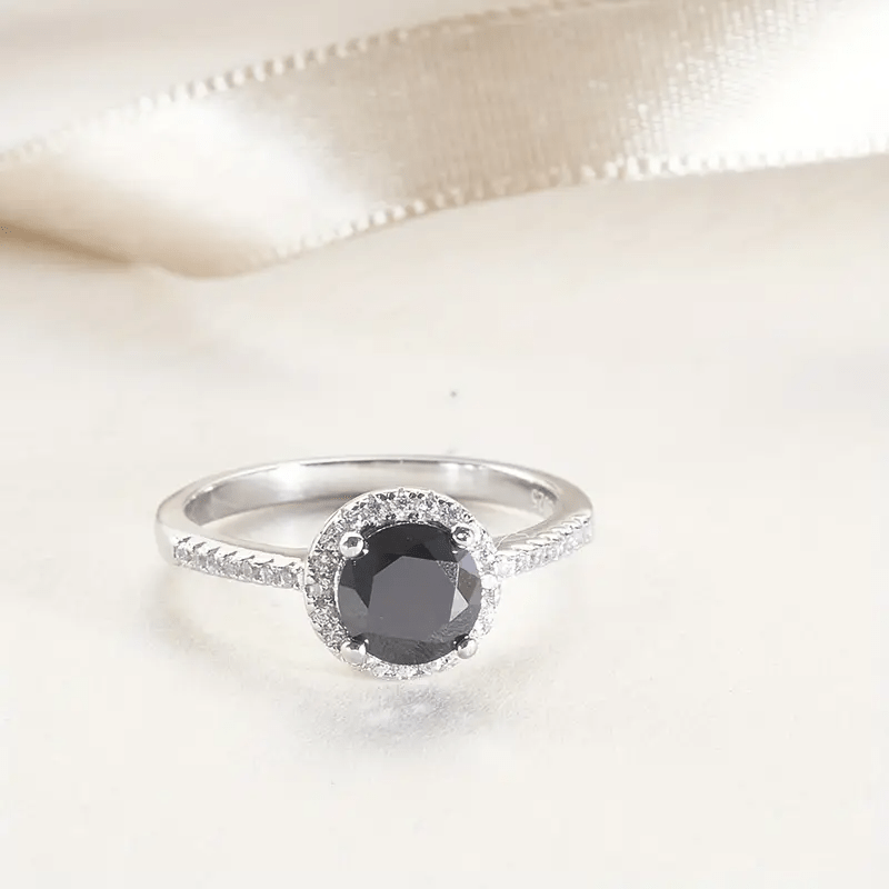 Midnight Elegance Engagement Ring - Diamond Dew - Ring - Coastal Charm Creators