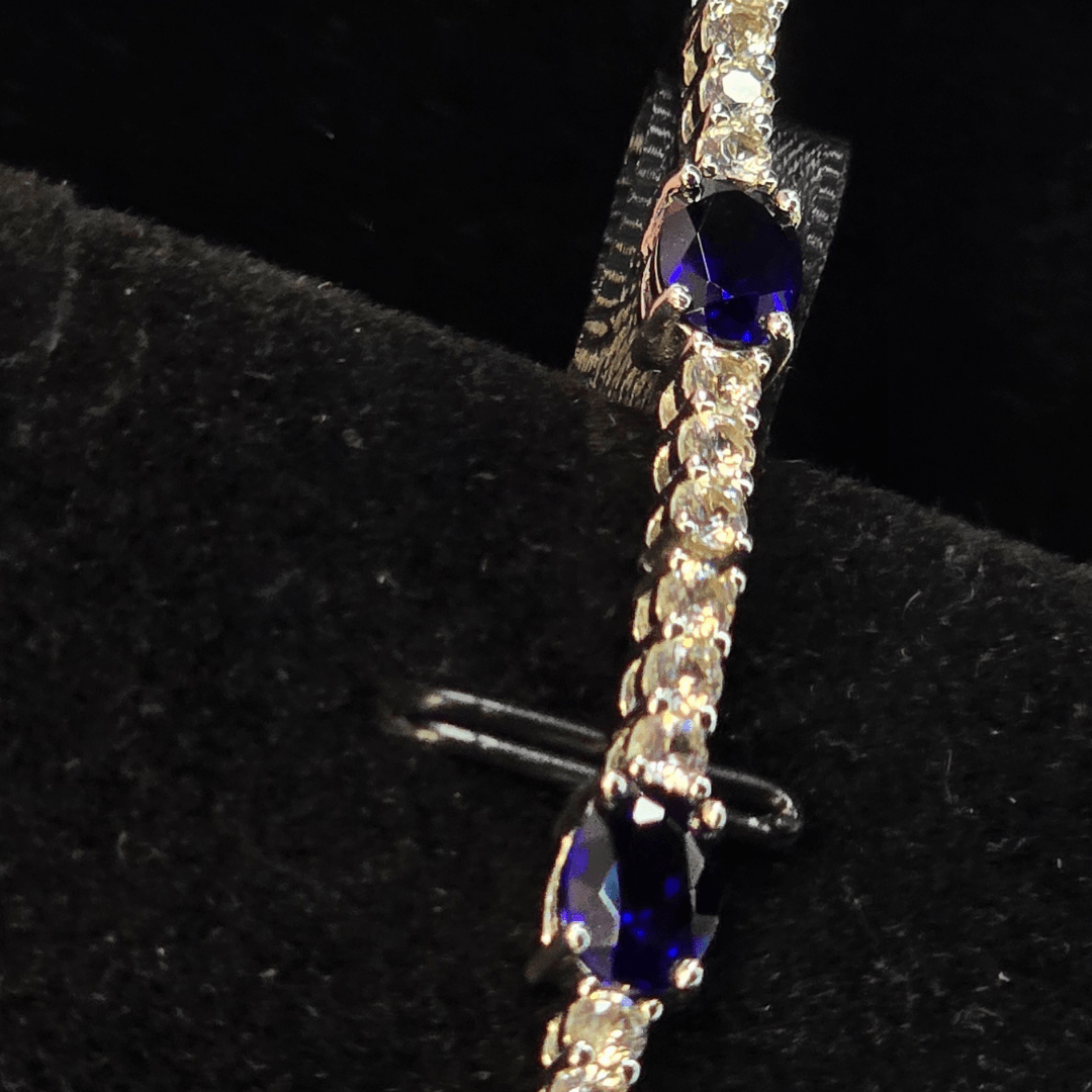 Midnight Sapphire Elegance Bracelet - Silver Signature - Bracelet - Coastal Charm Creators