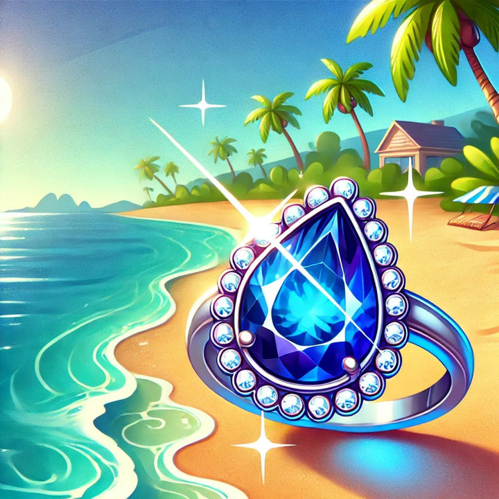 Midnight Teardrop - Crown & Opal - Ring - Coastal Charm Creators