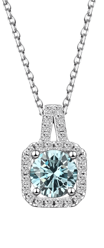 Moissanite Halo Ring & Square - Cut Pendant – Luxury Jewelry Set - Diamond Dew - Jewelry Set - Coastal Charm Creators