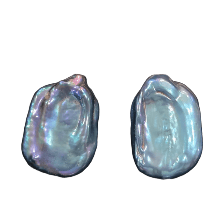 Ocean’s Iridescent Glow Baroque Pearl Stud Earrings - The Pearls - Earrings - Coastal Charm Creators