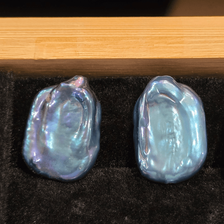 Ocean’s Iridescent Glow Baroque Pearl Stud Earrings - The Pearls - Earrings - Coastal Charm Creators