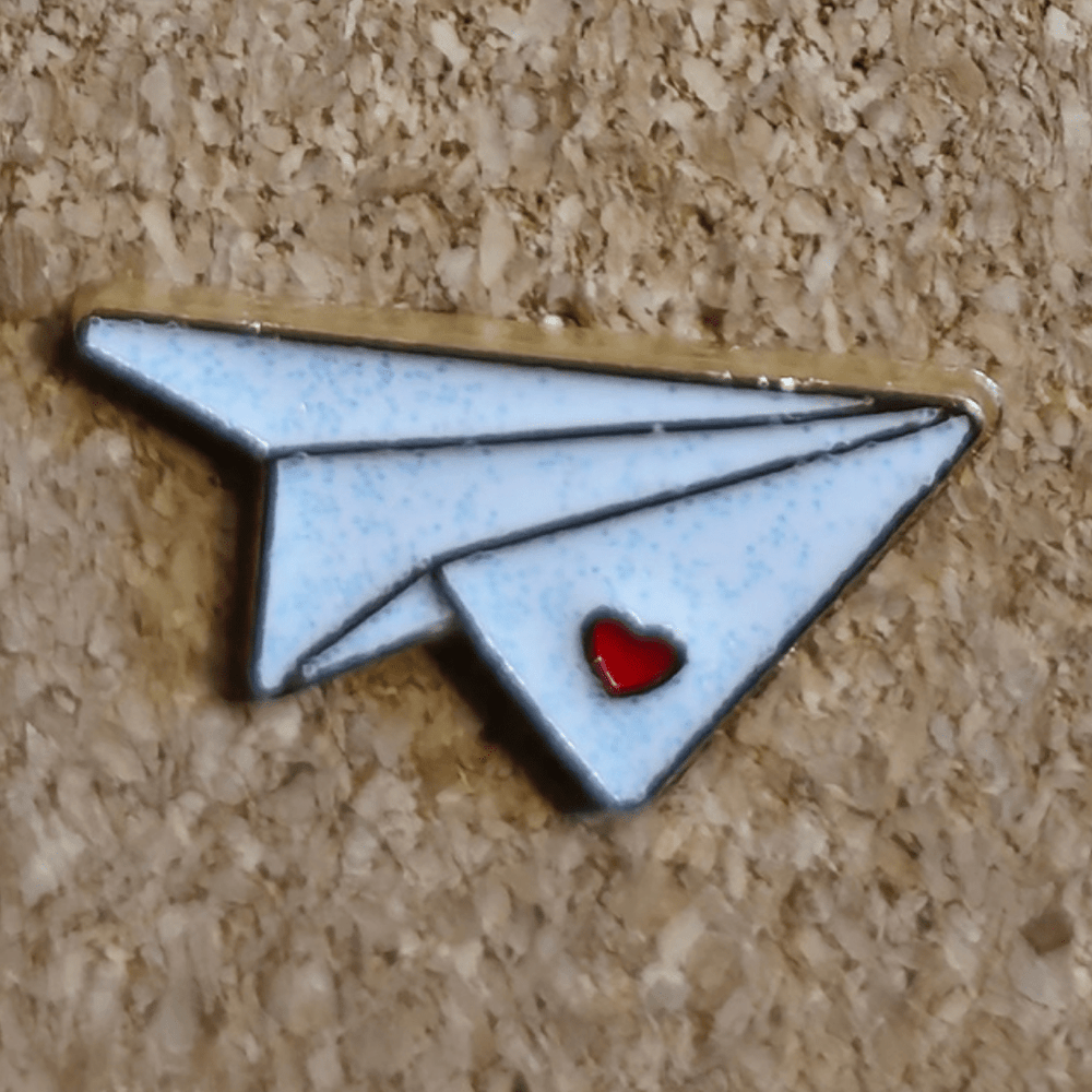 Paper Plane Love Pin - Glitz & Gleam - Brooches - Coastal Charm Creators