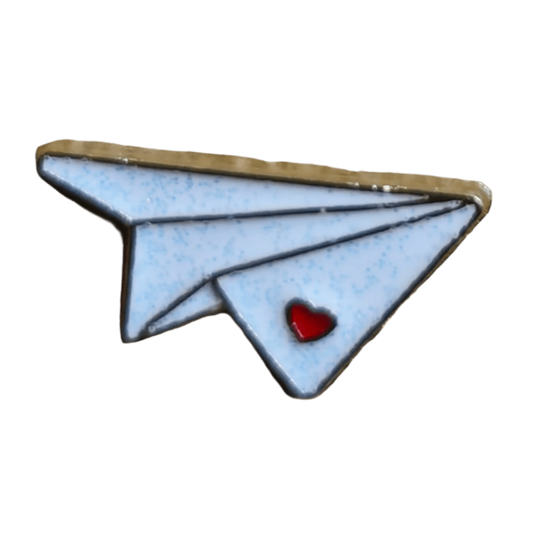 Paper Plane Love Pin - Glitz & Gleam - Brooches - Coastal Charm Creators