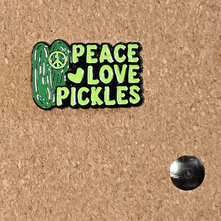 PEACE LOVE PICKLES Pin - Glitz & Gleam - Brooches - Coastal Charm Creators