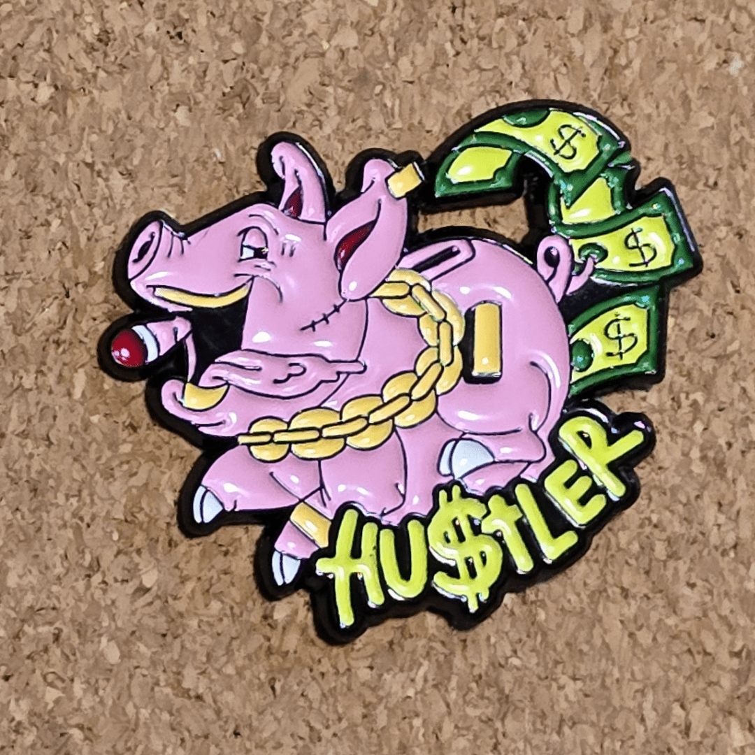 PIGGY HU$TLER Pin - Glitz & Gleam - Brooches - Coastal Charm Creators