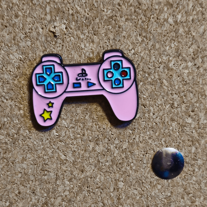 Pink Playstation Controller Pin - Glitz & Gleam - Brooches - Coastal Charm Creators