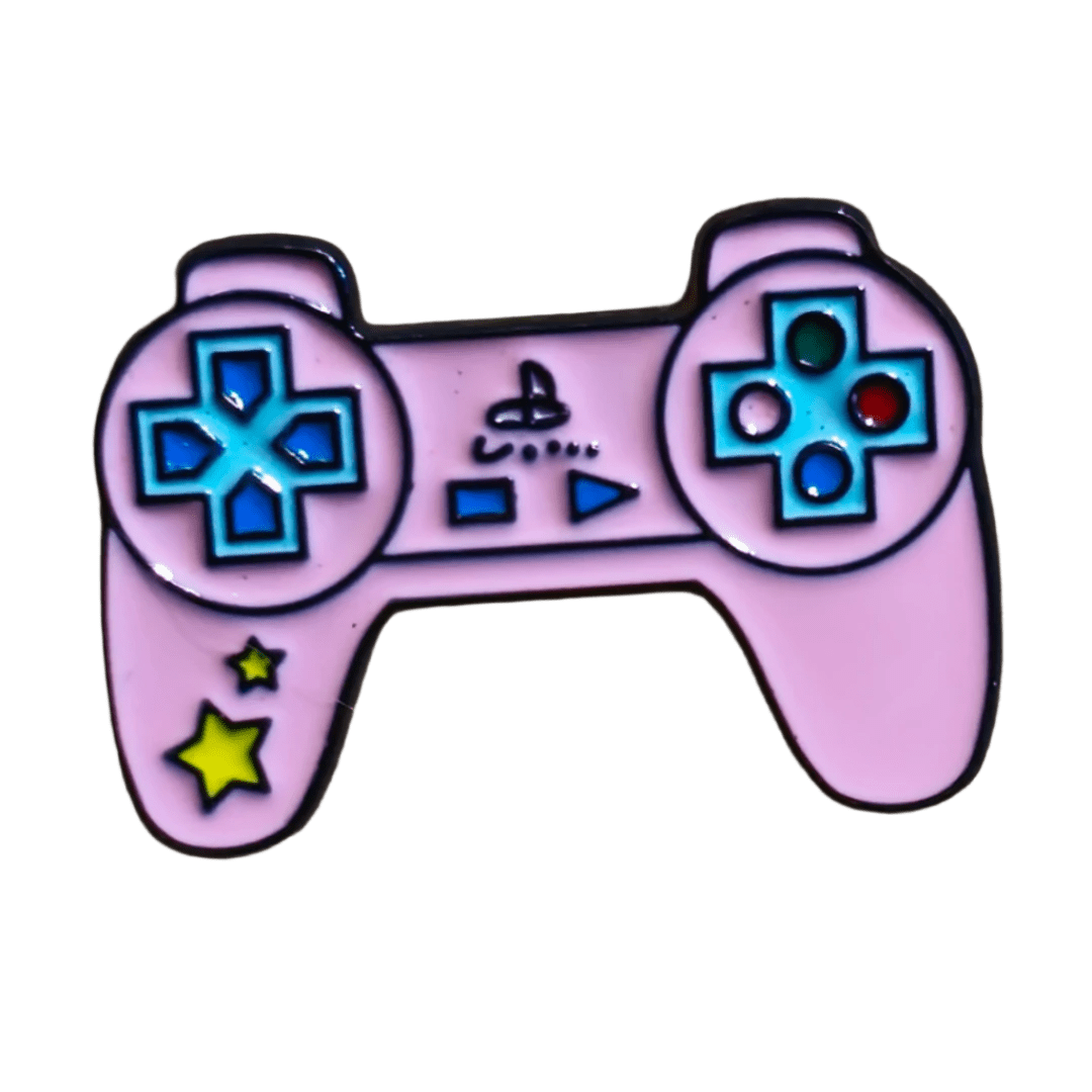 Pink Playstation Controller Pin - Glitz & Gleam - Brooches - Coastal Charm Creators