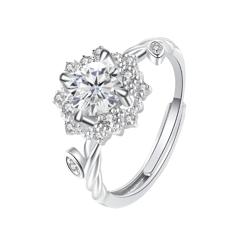 Radiant Snowflake Moissanite Ring - Diamond Dew - Ring - Coastal Charm Creators