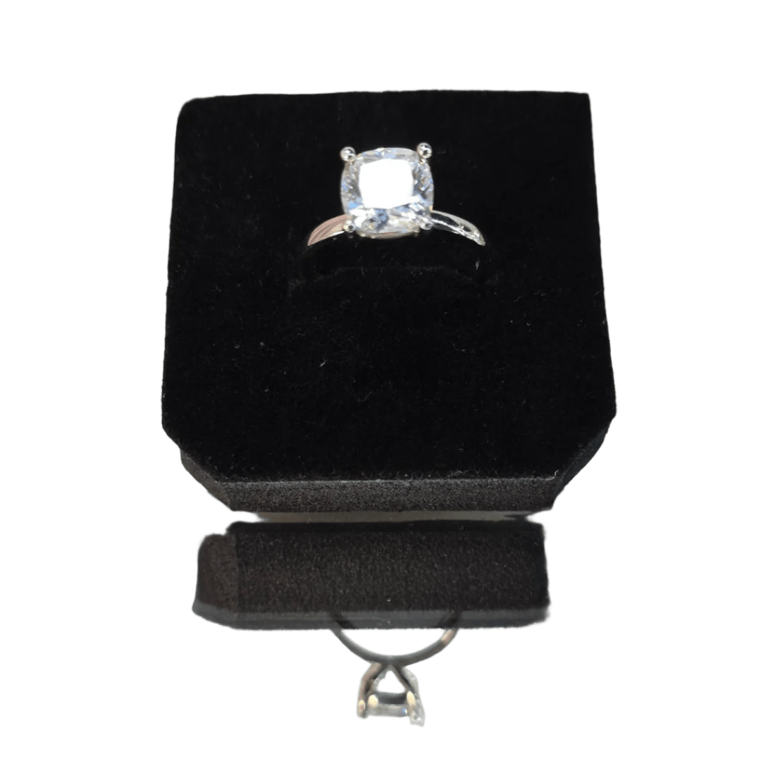 Radiant Solitaire Elegance Ring - Silver Signature - Ring - Coastal Charm Creators