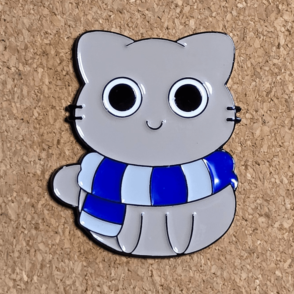 Ravenclaw Scarf Cat Pin - Glitz & Gleam - Brooches - Coastal Charm Creators