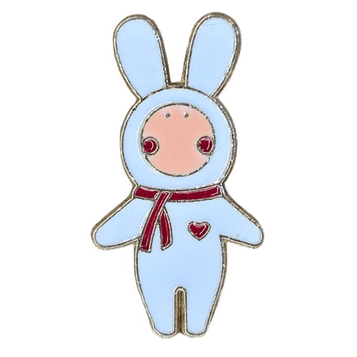 Red Ribbon Bunny Costume Pin - Glitz & Gleam - Brooches - Coastal Charm Creators