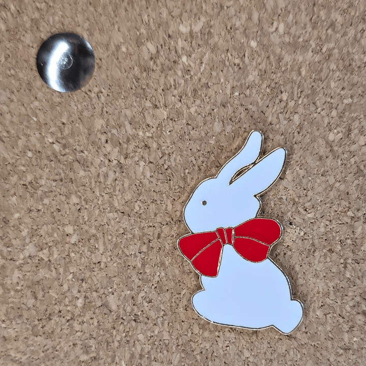 Red Ribbon Bunny Pin - Glitz & Gleam - Brooches - Coastal Charm Creators