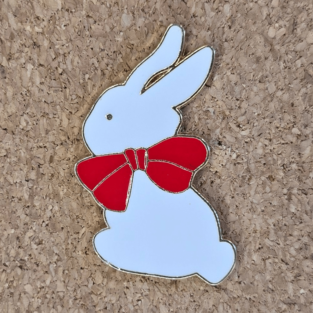 Red Ribbon Bunny Pin - Glitz & Gleam - Brooches - Coastal Charm Creators