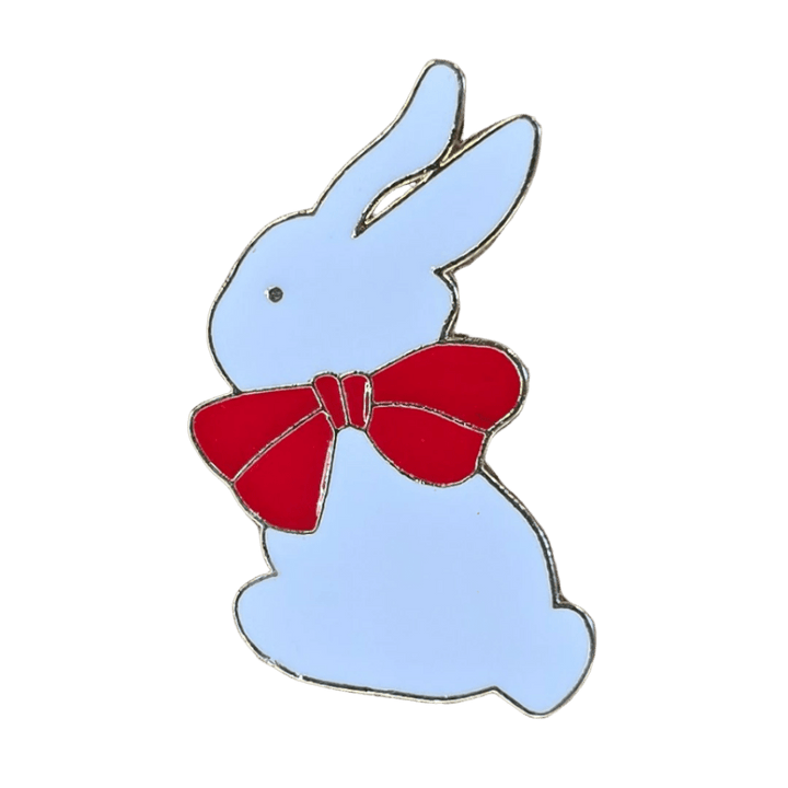 Red Ribbon Bunny Pin - Glitz & Gleam - Brooches - Coastal Charm Creators