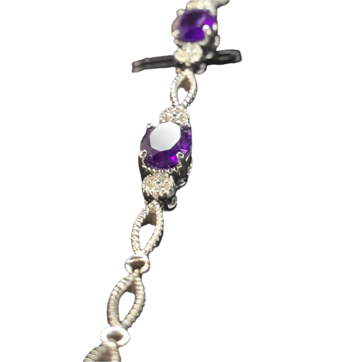 Regal Amethyst Elegance Bracelet - Crown & Opal - Bracelet - Coastal Charm Creators