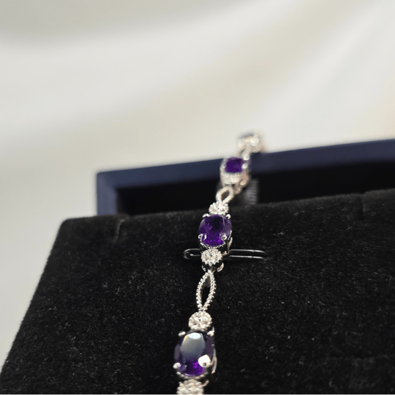 Regal Amethyst Elegance Bracelet - Crown & Opal - Bracelet - Coastal Charm Creators