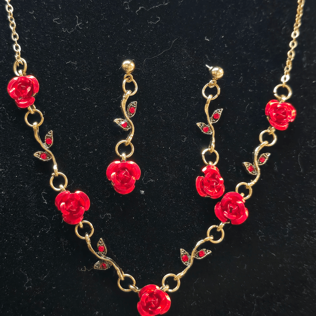 Roses and Rubies - Glitz & Gleam - Jewelry Set - Coastal Charm Creators