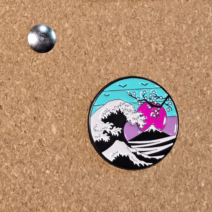 Sakura Tree Vapor Wave Pin - Glitz & Gleam - Brooches - Coastal Charm Creators