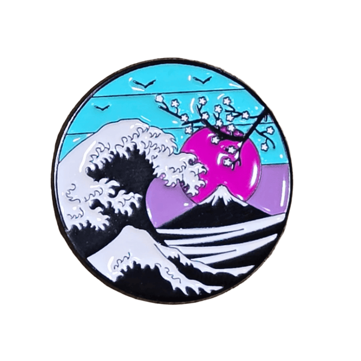 Sakura Tree Vapor Wave Pin - Glitz & Gleam - Brooches - Coastal Charm Creators