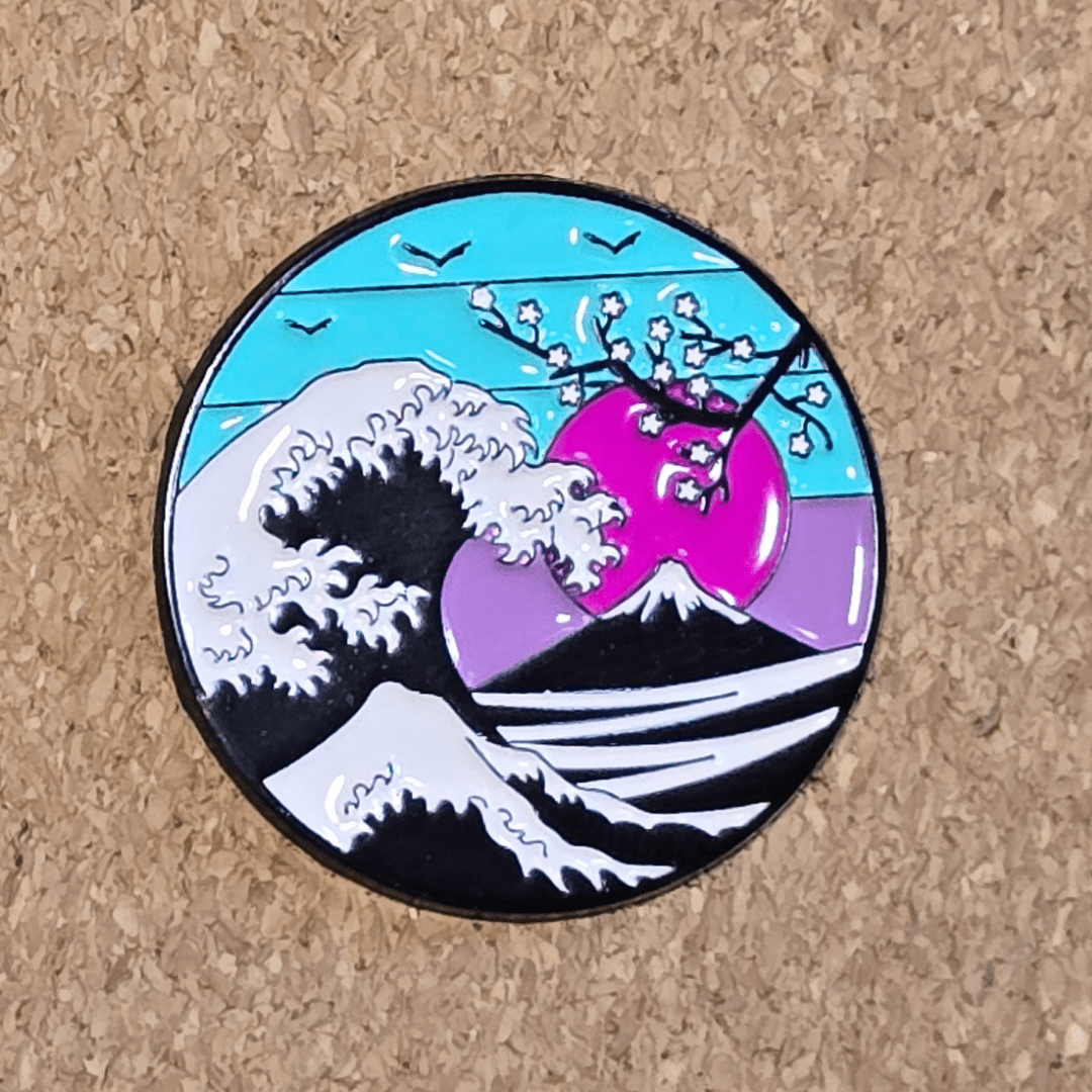 Sakura Tree Vapor Wave Pin - Glitz & Gleam - Brooches - Coastal Charm Creators