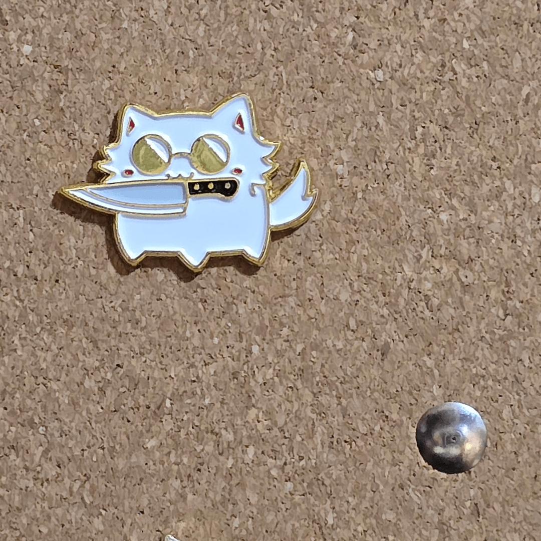 Satoru Gojo Cat with Knife Pin - Glitz & Gleam - Brooches - Coastal Charm Creators