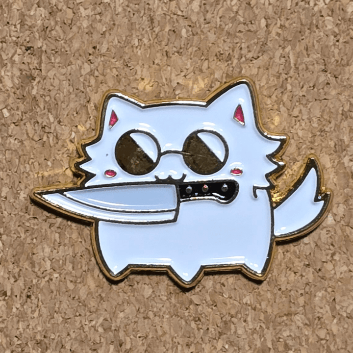 Satoru Gojo Cat with Knife Pin - Glitz & Gleam - Brooches - Coastal Charm Creators