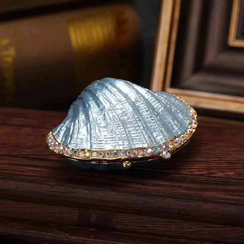 Silver Enchanted Seashell Trinket Box - Lumina Luxe - Jewelry Box - Coastal Charm Creators