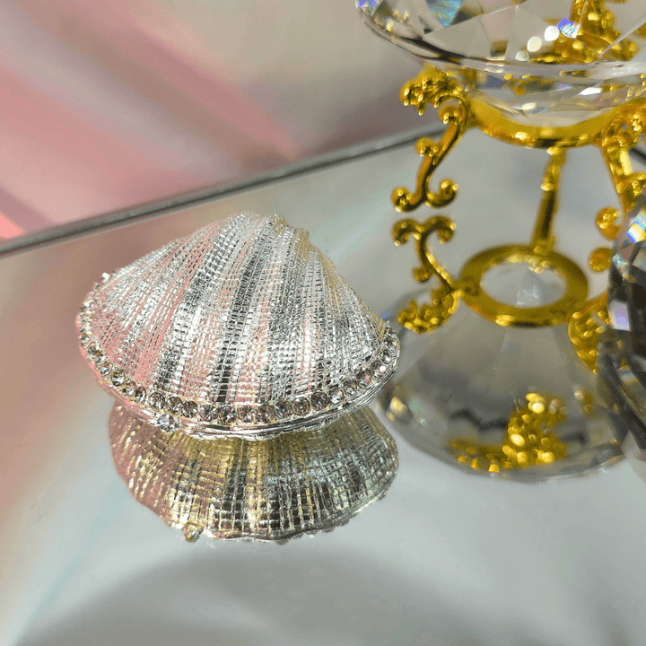 Silver Enchanted Seashell Trinket Box - Lumina Luxe - Jewelry Box - Coastal Charm Creators