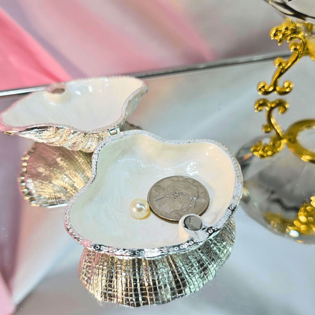 Silver Enchanted Seashell Trinket Box - Lumina Luxe - Jewelry Box - Coastal Charm Creators