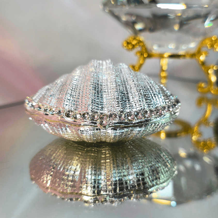 Silver Enchanted Seashell Trinket Box - Lumina Luxe - Jewelry Box - Coastal Charm Creators