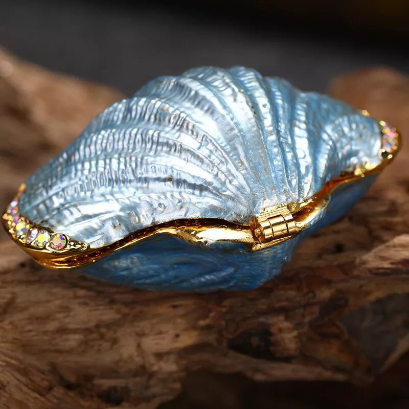 Silver Enchanted Seashell Trinket Box - Lumina Luxe - Jewelry Box - Coastal Charm Creators