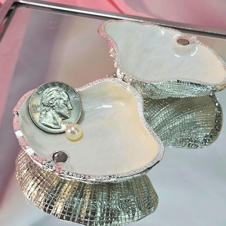 Silver Enchanted Seashell Trinket Box - Lumina Luxe - Jewelry Box - Coastal Charm Creators