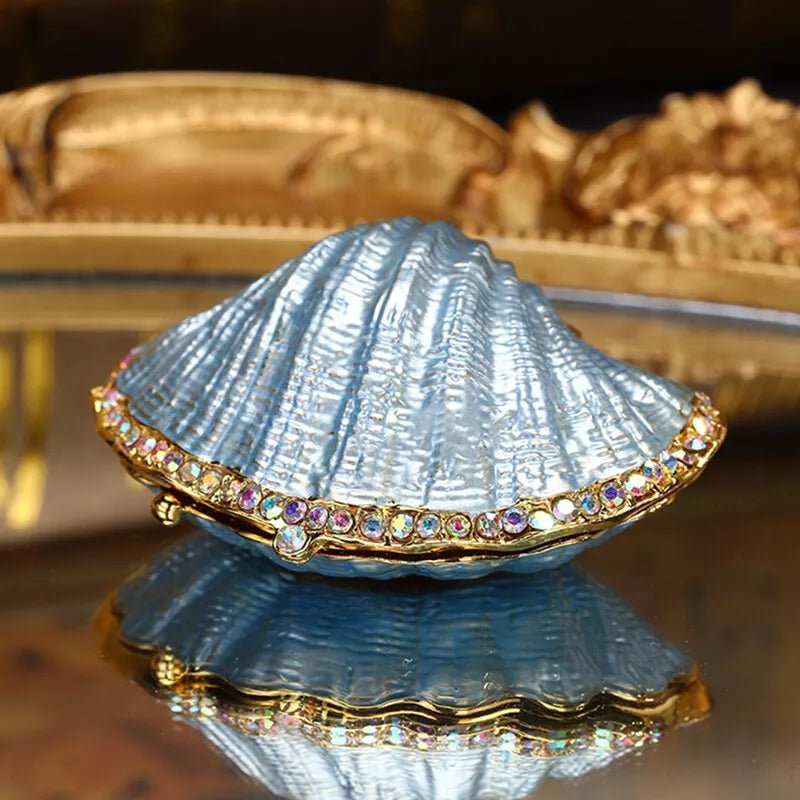 Silver Enchanted Seashell Trinket Box - Lumina Luxe - Jewelry Box - Coastal Charm Creators