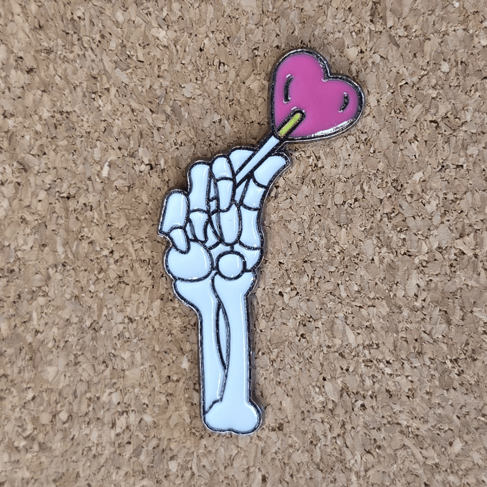 Skelly Heart Pop Pin - Glitz & Gleam - Brooches - Coastal Charm Creators