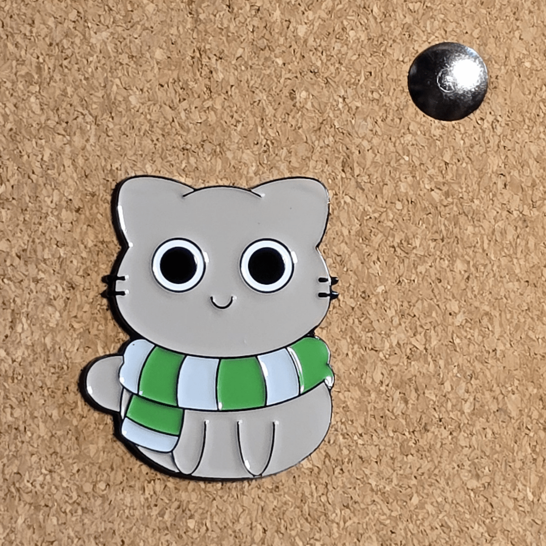 Slytherin Scarf Cat Pin - Glitz & Gleam - Brooches - Coastal Charm Creators