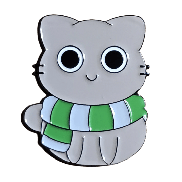 Slytherin Scarf Cat Pin - Glitz & Gleam - Brooches - Coastal Charm Creators