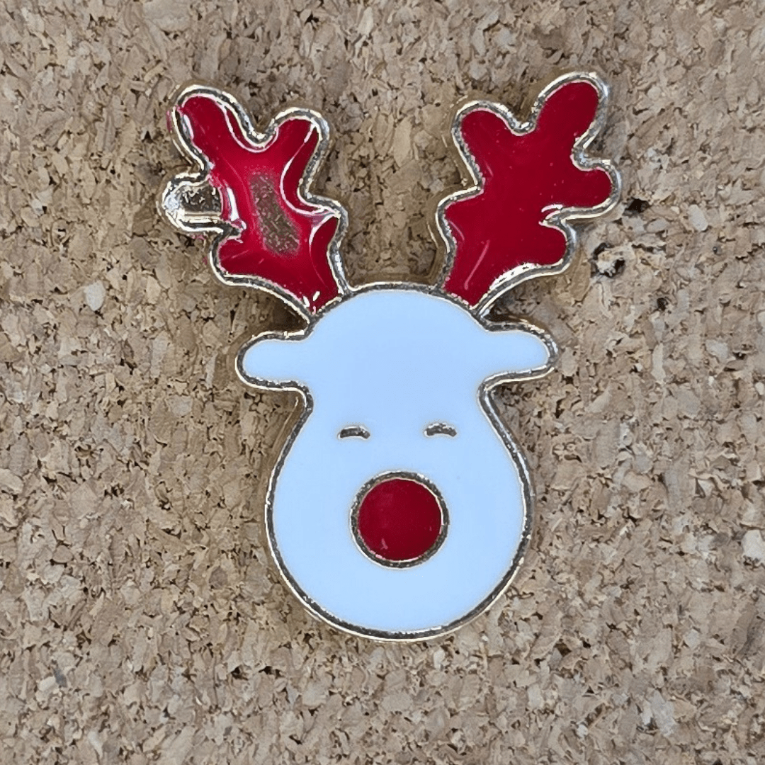 Snow Reindeer Pin - Glitz & Gleam - Brooches - Coastal Charm Creators