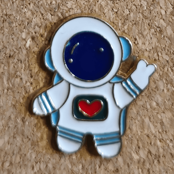 Spaceman Peace & Love Pin - Glitz & Gleam - Brooches - Coastal Charm Creators