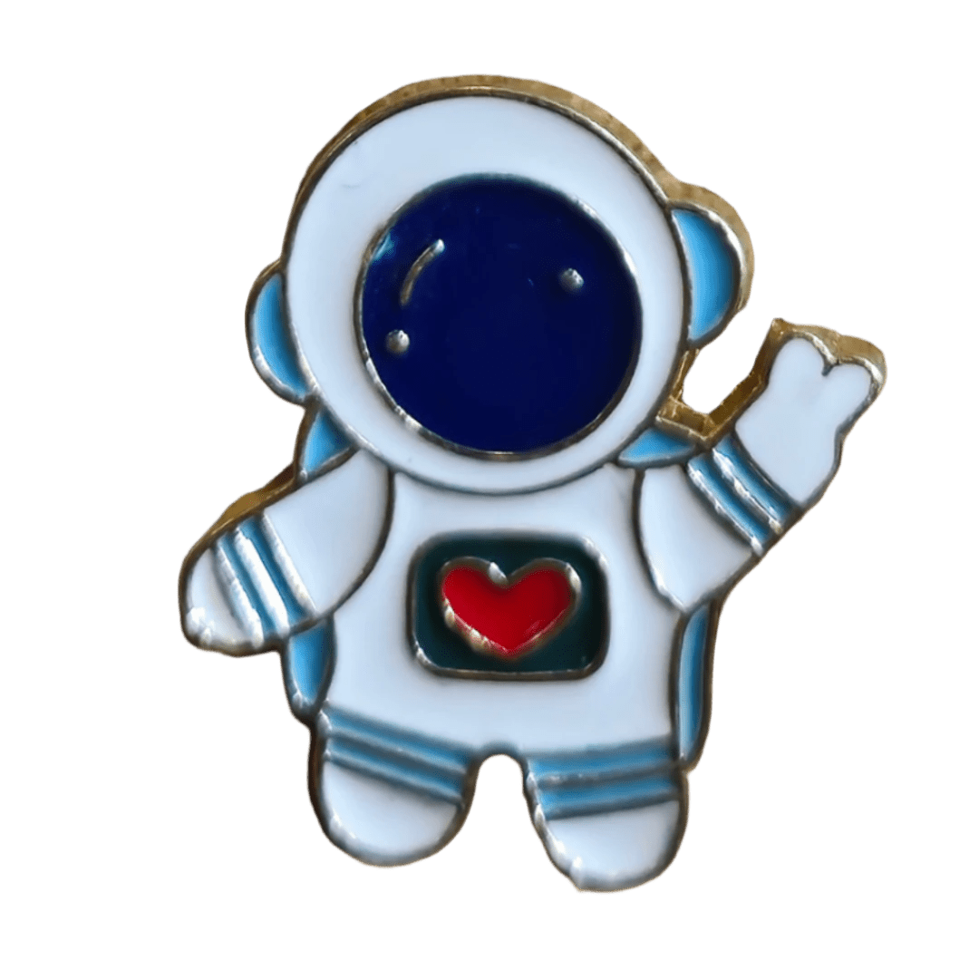 Spaceman Peace & Love Pin - Glitz & Gleam - Brooches - Coastal Charm Creators