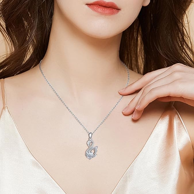 Swan Diamond Motiff Necklace - Diamond Dew - Necklace - Coastal Charm Creators